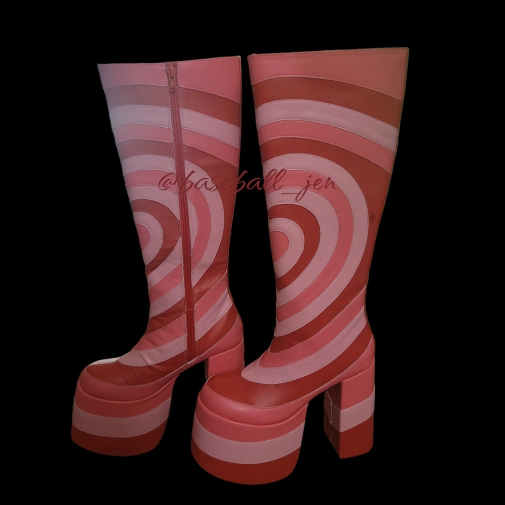 Rare! Dolls Kill x Powerpuff Girls Theme Of Hearts Knee High Boots Size 5